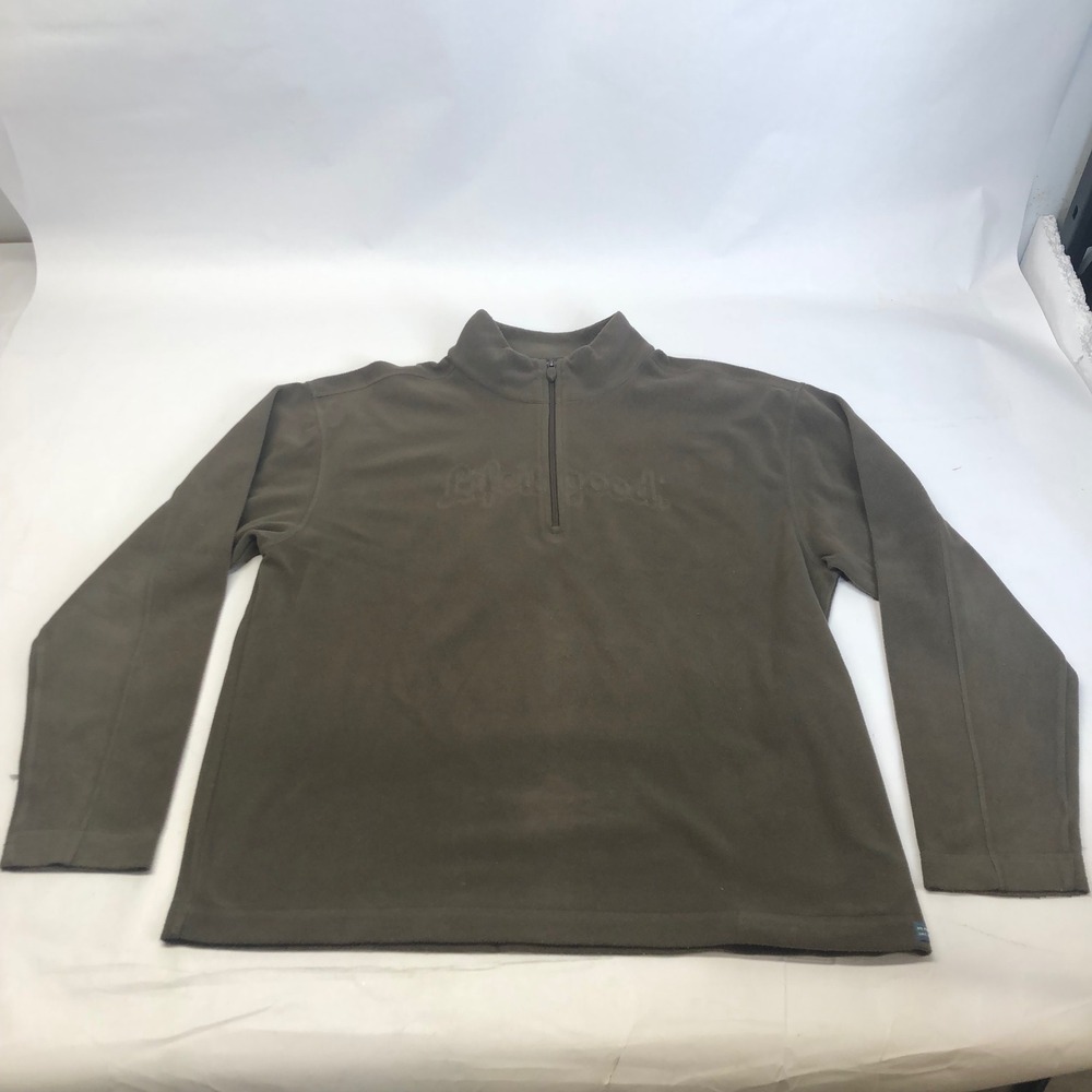 Life is‎ Good Fleece Quarter Zip Pullover Sweatshirt Size Medium Brown